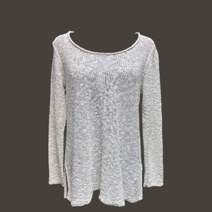 Eileen Fisher Petite Cream Linen Knit Top Size medium